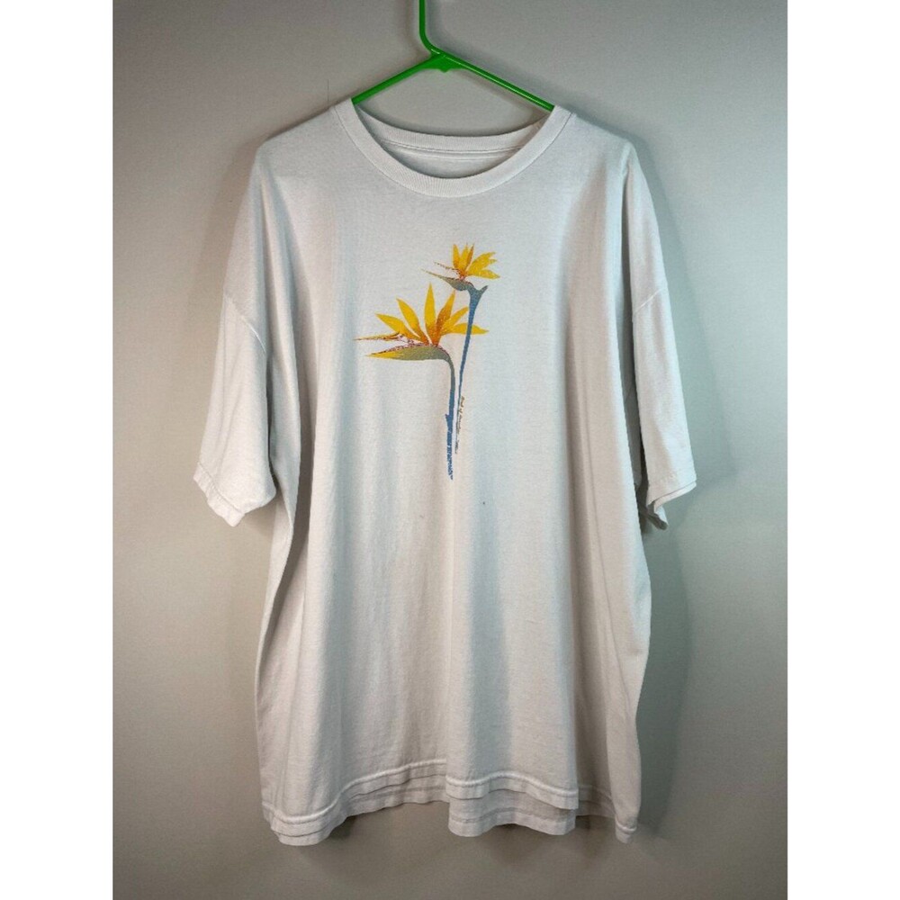 Vintage White Men's Bird of Paradise Hawaii Shirt Size XL (No Tag)